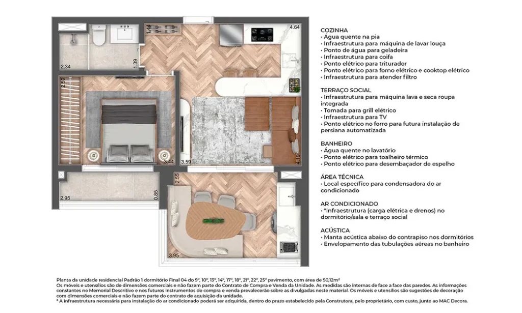 apartamento 50m² em são paulo Ibirapuera