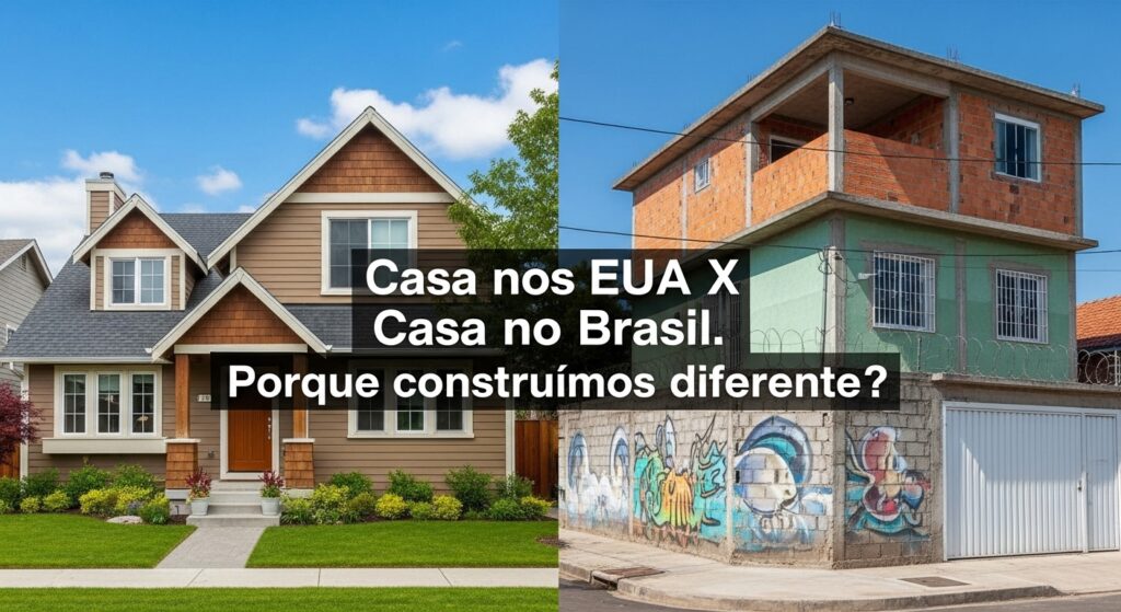 casa americana X casa brasileira mostrando a diferença de construção entre elas