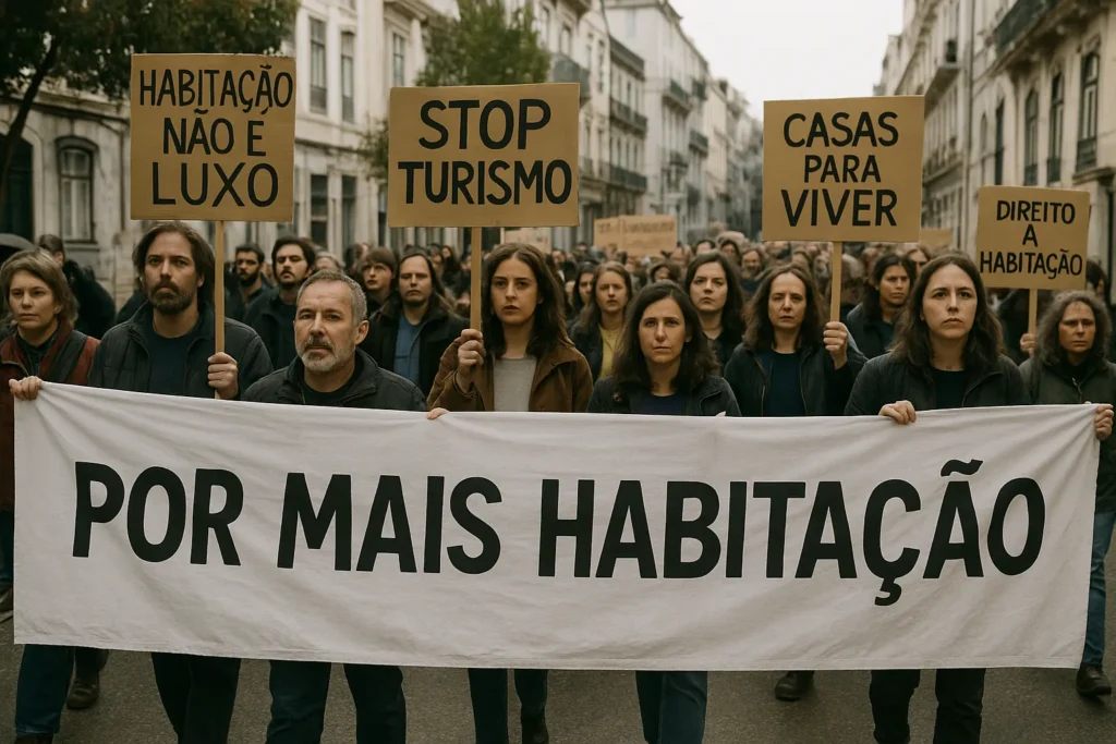 manifestacao_habitacao_portugal mnifestação em portugal por crise imobiliaria